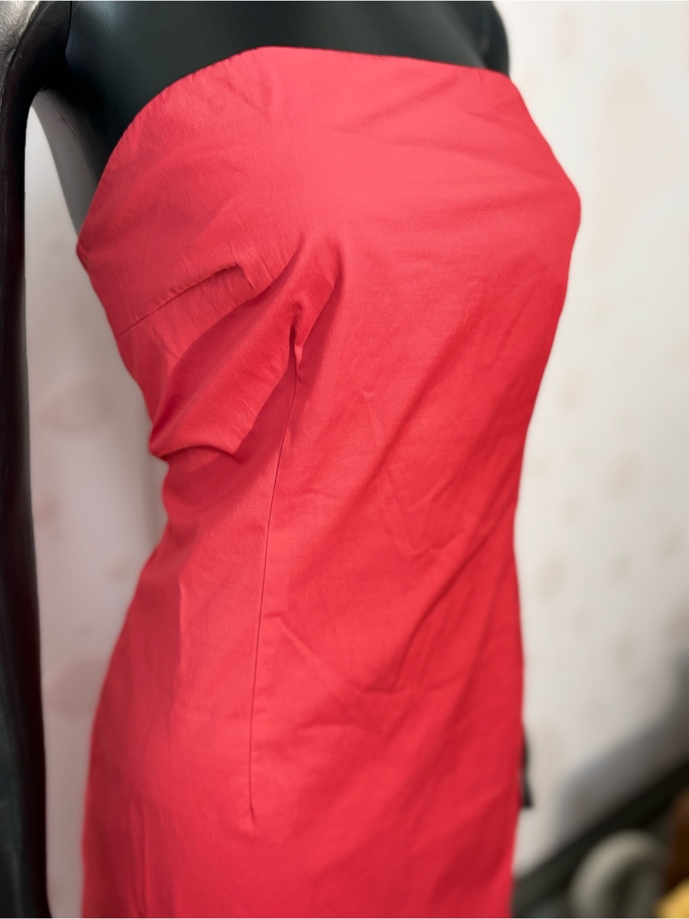 J.Crew Strapless Red Cotton Sheath Dress Size 10